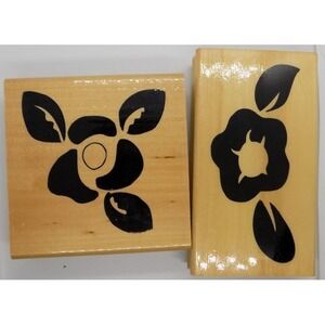 (2) Anita's Large Flower Rubber Stamps - Mounted Debbie Rogers - New